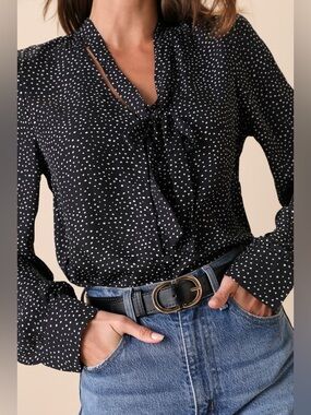 Lulus Polkadot Dress Shirt